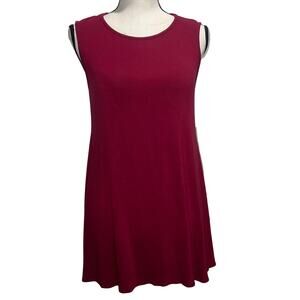 Burgundy Sleeveless Swing Tunic Flowy Casual Size  Large